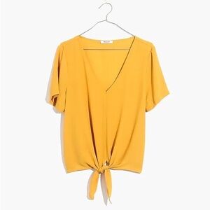 Madewell • Tungsten Glow Yellow Novel Tie Front Blouse